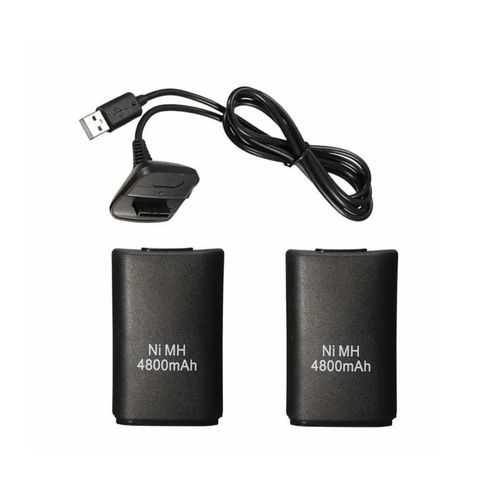 🔋 2 Batteries Rechargeables + Câble de Charge – Manette Xbox 360 🎮